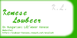 kenese lowbeer business card